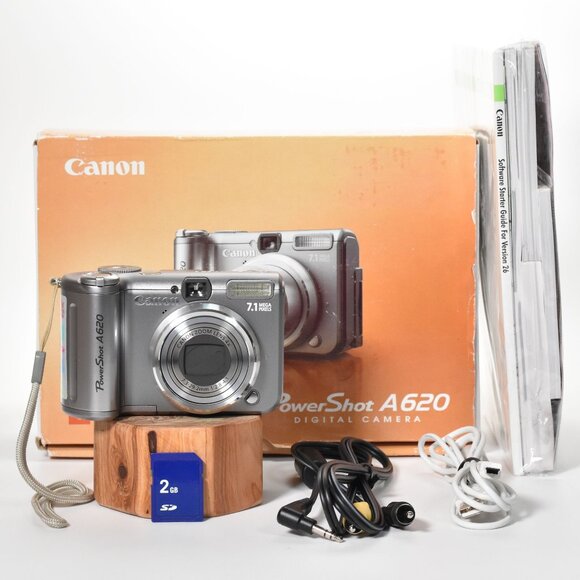 Canon Powershot A620 Digital Camera 7.1MP 4X Optical Zoom Video 2GB SD Card MINT - Picture 1 of 16